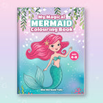Load image into Gallery viewer, Mermaid colouring book bonus activities including a maze, dot-to-dot, design-your-own tail and certificate