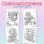 Load image into Gallery viewer, Mermaid colouring book character pages featuring mermaids and sea friends