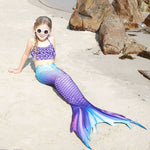 Load image into Gallery viewer, Blueberry Luxury Mermaid Tail & Bikini Set | Ages 3-12