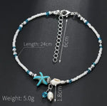 Charger l'image dans la galerie, Boho anklet with starfish charm measurements