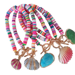 Charger l'image dans la galerie, Colourful Clay Bead Ankle Bracelet - Mini Mermaid Tails