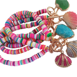 Charger l'image dans la galerie, Colourful Clay Bead Ankle Bracelet - Mini Mermaid Tails