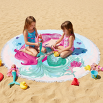 Load image into Gallery viewer, Giant Circular Mermaid Beach Towel 150cm Microfibre