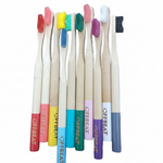 Load image into Gallery viewer, Set of colorful toothbrushes with 'Offbeat' branding on a white background