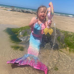 Load image into Gallery viewer, Mermaid Tail & Bikini - Pastel Rainbow - Mini Mermaid Tails