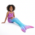 Load image into Gallery viewer, Coco in a new Purple and Turquoise Frill seated pose
