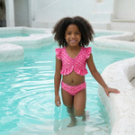 Load image into Gallery viewer, Coco in the Paradise tankini, with the adult removed from the background