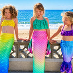 Load image into Gallery viewer, Luxury Mermaid Tail & Bikini - Green & Pink Watermelon - Mini Mermaid Tails