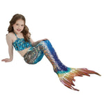 Charger l'image dans la galerie, Luxury Mermaid Tail & Bikini - Jewel Blue Ages 3 to 16 (Adults Size M) - Mini Mermaid Tails