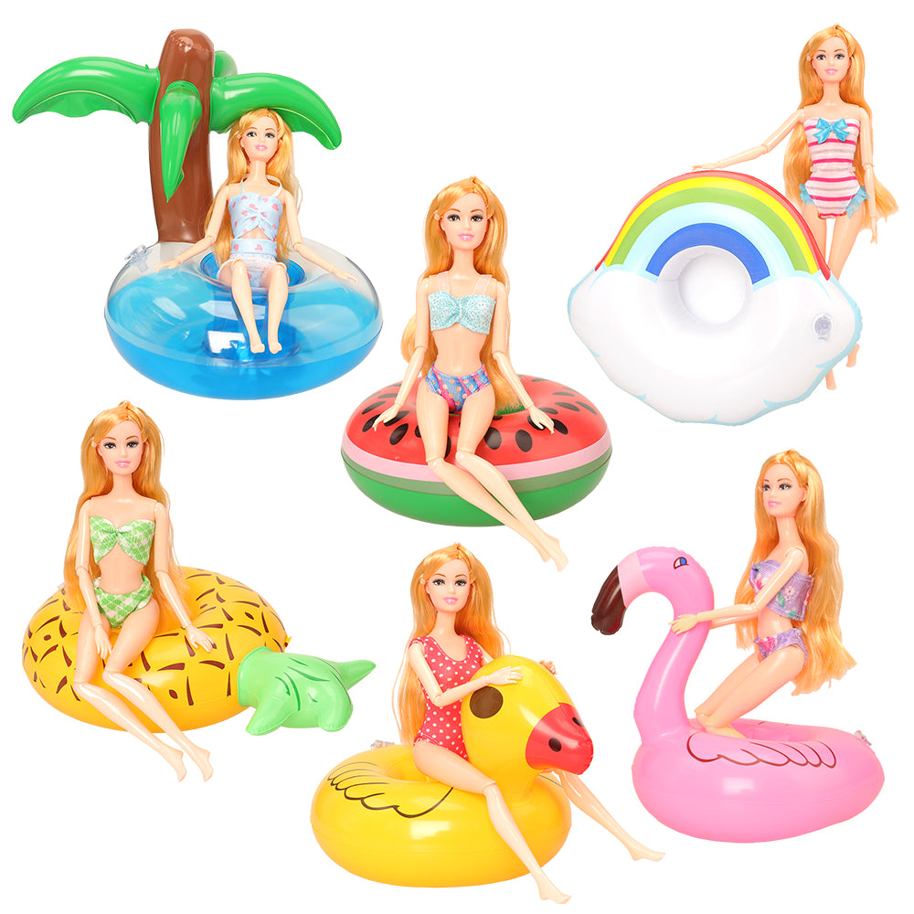Swimming Pool Inflatable Floats for Barbie like dolls – Mini Mermaid Tails