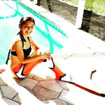 Charger l'image dans la galerie, Smiling child wearing a clown fish mermaid tail. Mini Mermaid Tails