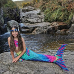 Load image into Gallery viewer, Luxury Mermaid Tail & Bikini - Bold Rainbow - Mini Mermaid Tails