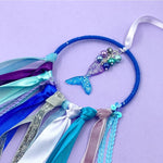 Load image into Gallery viewer, Mermaid Dreamcatcher Hoop Craft Kit - Mini Mermaid Tails