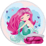 Load image into Gallery viewer, Giant Circular Mermaid Beach Towel - Mini Mermaid Tails