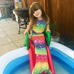 Load image into Gallery viewer, Mermaid Tail & Bikini - Rainbow Tankini - Mini Mermaid Tails