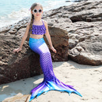Load image into Gallery viewer, Blueberry Luxury Mermaid Tail &amp; Bikini Set | Ages 3-12
