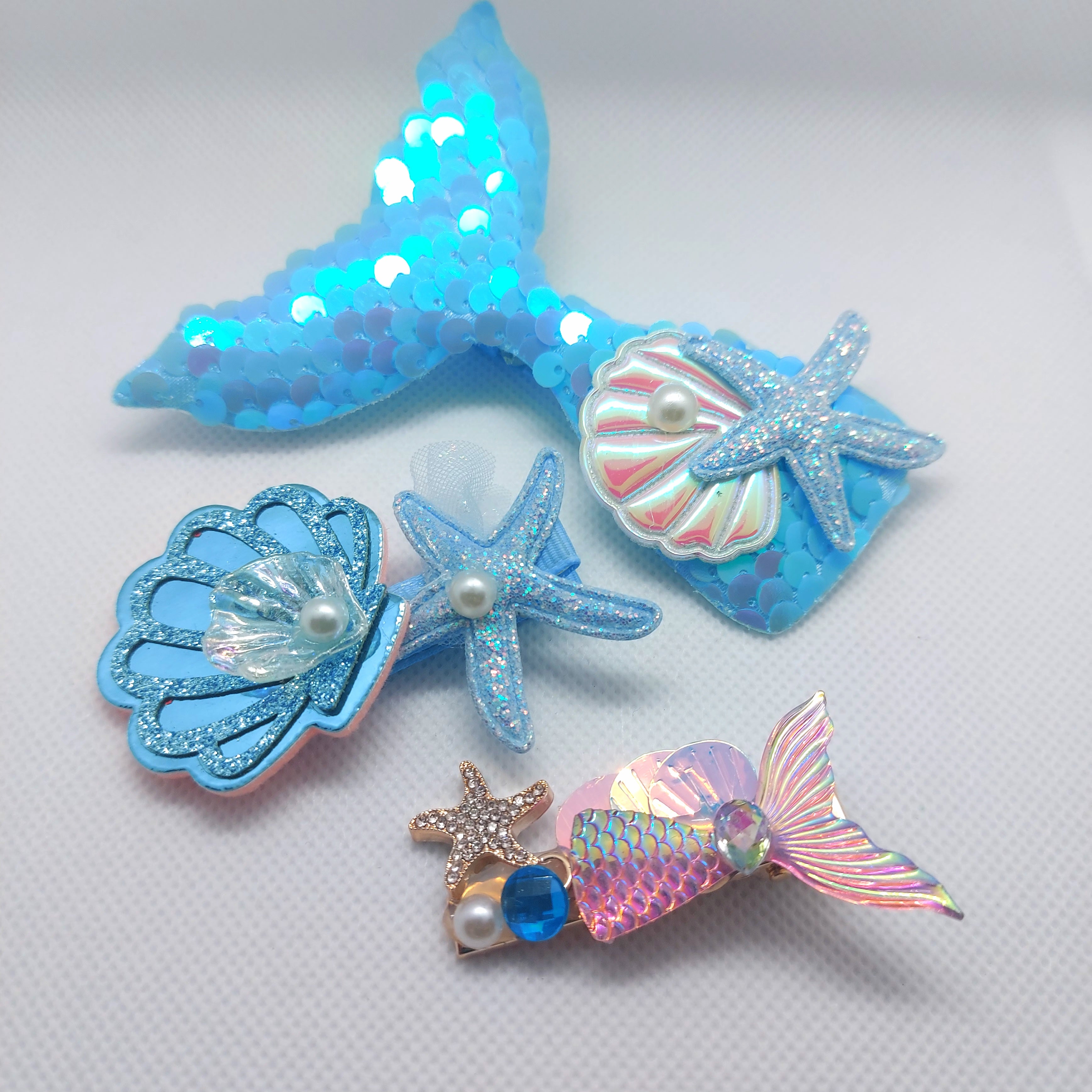 Mermaid Sparkly Hair Clip Set