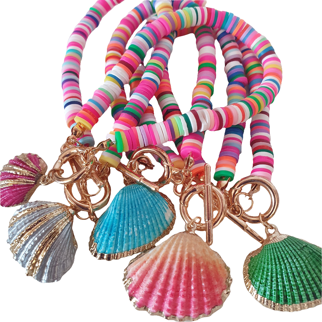 Colourful Clay Bead Ankle Bracelet - Mini Mermaid Tails