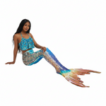 Charger l&#39;image dans la galerie, NOUVEAUTÉ POUR LES ADOS ! Queue de sirène et bikini de luxe - Jewel Blue De 3 à 16 ans
