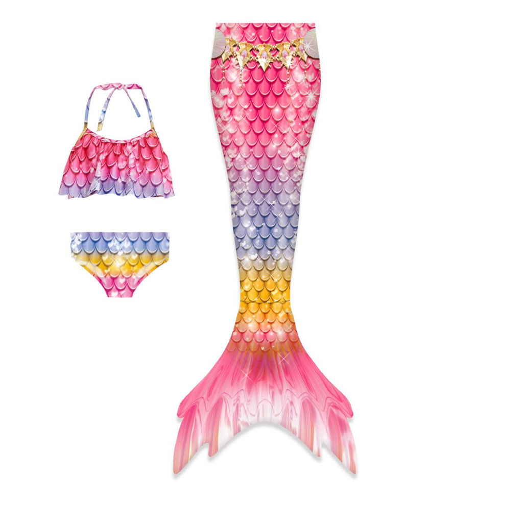 Jewel Pink mermaid tail for kids swimming