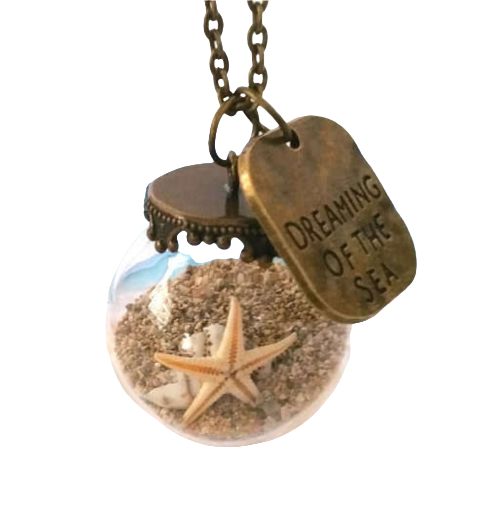 Miniature Beach Globe Necklace - Mini Mermaid Tails
