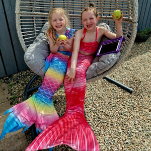 Luxury Mermaid Tail & Bikini - Rainbow Scales