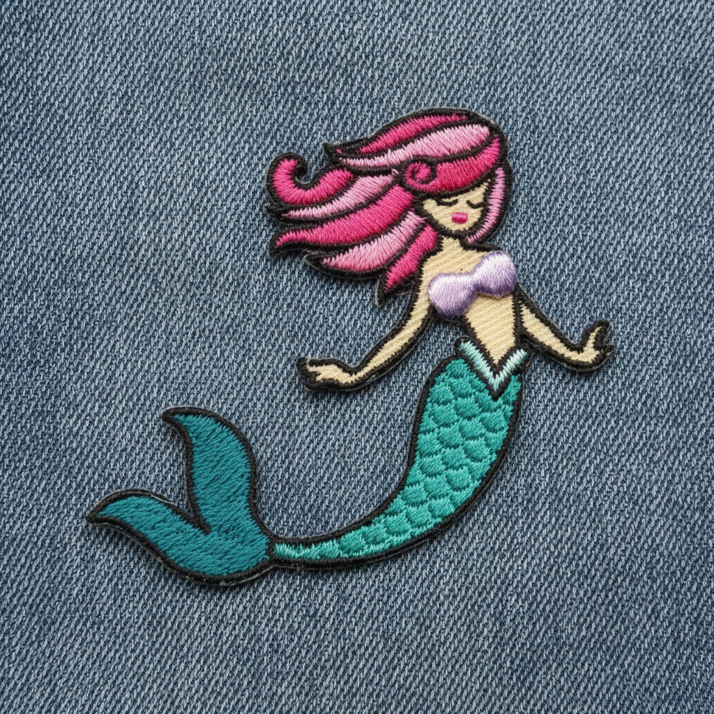 Patch thermocollant brodé sirène