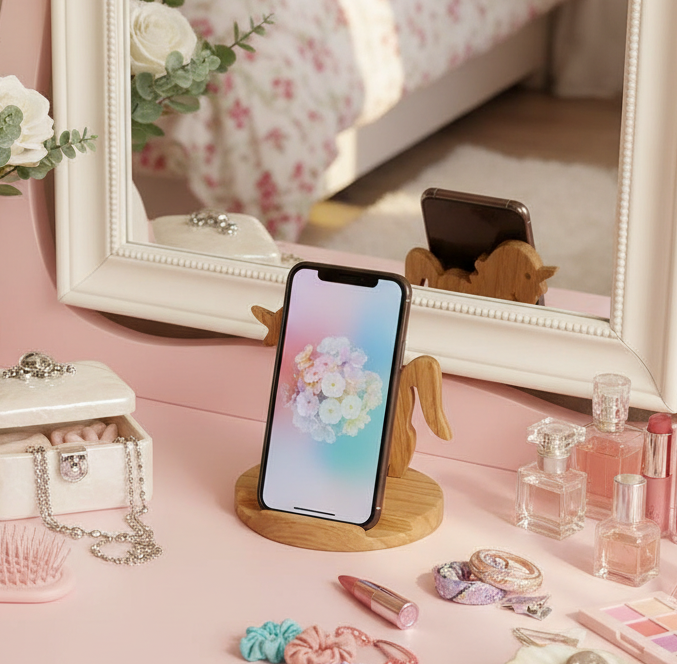 Wooden Unicorn or Mermaid Phone Stand - Handmade Tablet Holder