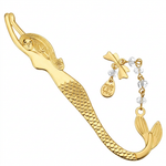 Load image into Gallery viewer, Mermaid bookmark in shiny yellow gold