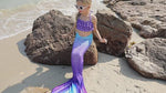 Load and play video in Gallery viewer, Blueberry Luxury Mermaid Tail &amp; Bikini Set | Ages 3-12
