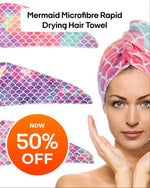Load image into Gallery viewer, Mermaid Microfibre Rapid Drying Hair Towel
