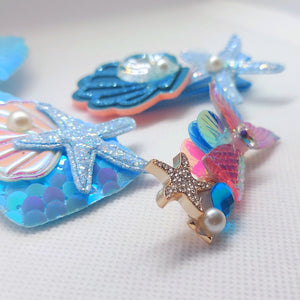 Mermaid Sparkly Hair Clip Set