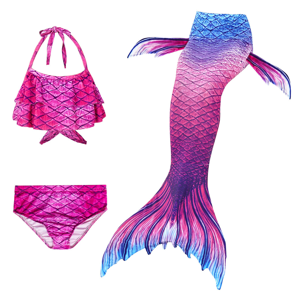 Beautiful Berry Frill Mermaid Tail with Dorsal Fins available with or without  a Berry Frill Bikini.  Mini Mermaid Tails