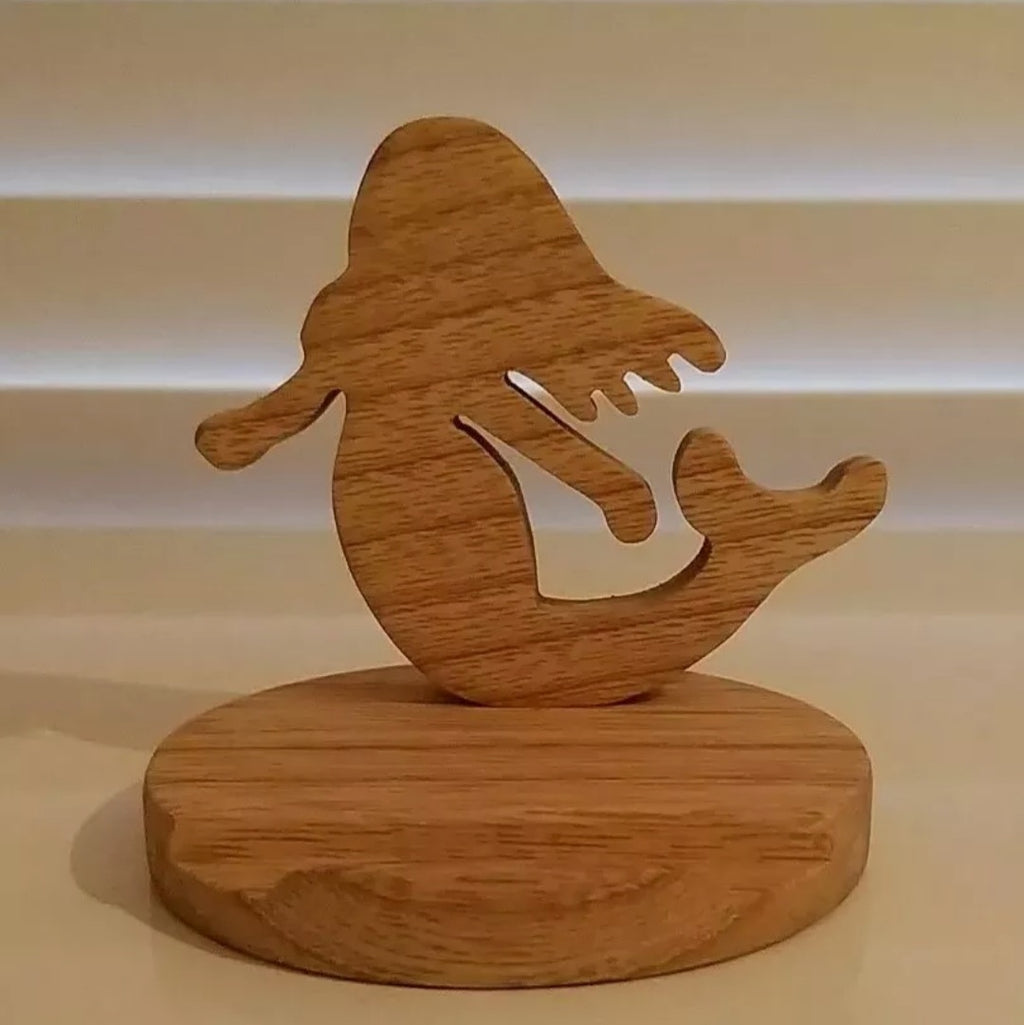 Cute handmade wooden mermaid tablet stand. Can also be used as a ring holder.  Mini Mermaid Tails