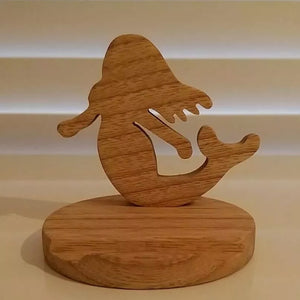 Cute handmade wooden mermaid tablet stand. Can also be used as a ring holder.  Mini Mermaid Tails
