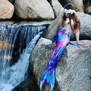 Luxury Mermaid Tail & Match Frill Bikini - Cosmic Purple