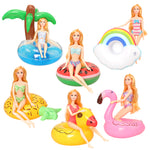 Load image into Gallery viewer, Swimming Pool Inflatable Floats for Barbie like dolls
