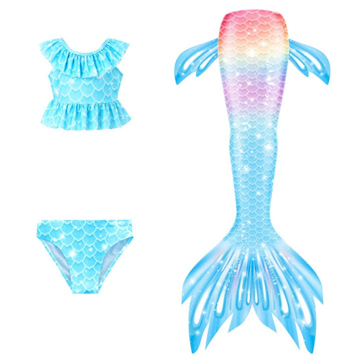 Luxury Mermaid Tail & Bikini - Sky