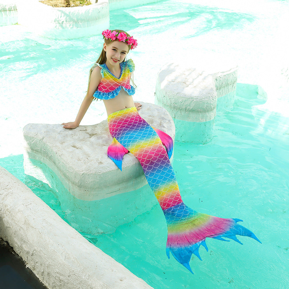 Luxury Mermaid Tail & Bikini - Rainbow Scales