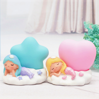 Adorable Sleeping Mermaid LED Night Light Mini Mermaid Tails