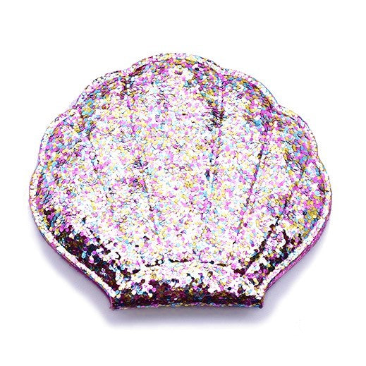 Shell Shape Mermaid Compact Hand Mirror - Glitter