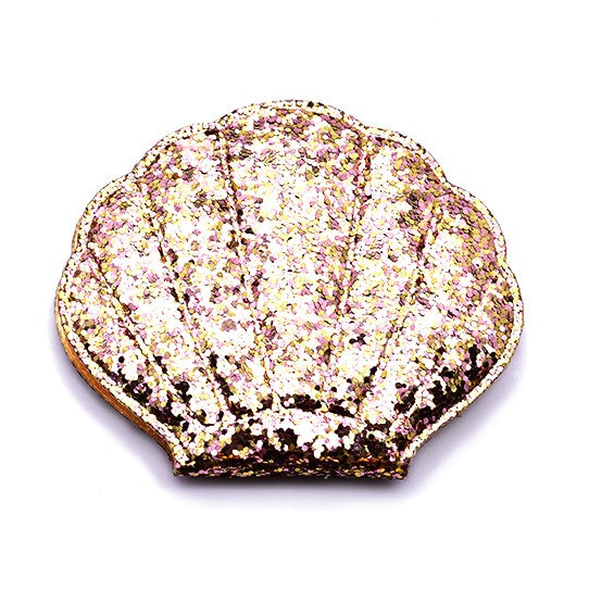 Shell Shape Mermaid Compact Hand Mirror - Glitter