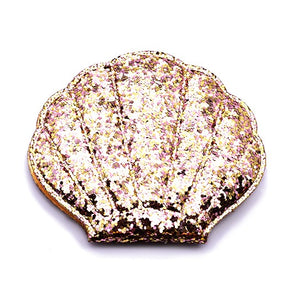 Shell Shape Mermaid Compact Hand Mirror - Glitter