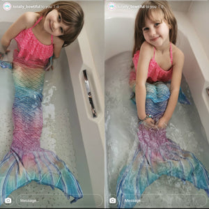 Luxury Mermaid Tail & Bikini - Rainbow Frill