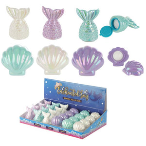 Cute Mermaid themed lip balm. Comes in Mermaid Tails or Shells in assorted pastel colors. Mini Mermaid Tails