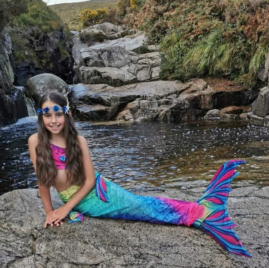 Luxury Mermaid Tail & Bikini - Bold Rainbow