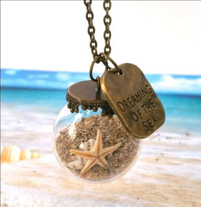 Miniature Beach Globe Necklace