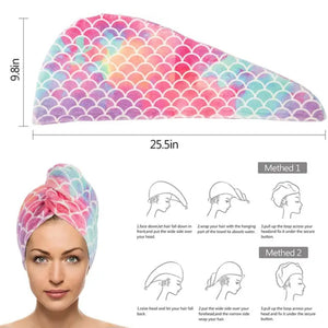 Microfibre Mermaid Rapid Drying Hair Towel