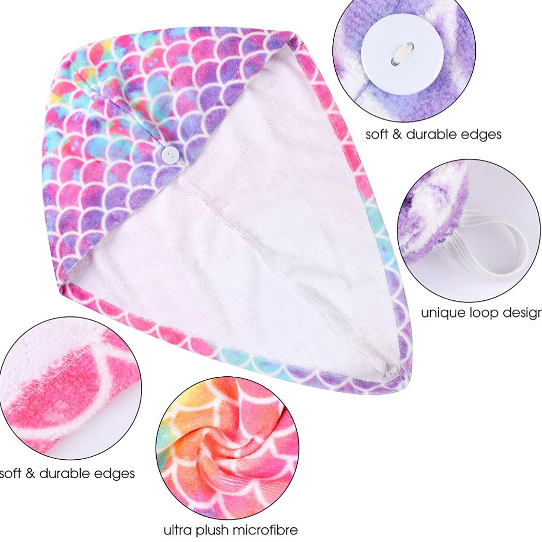 Microfibre Mermaid Rapid Drying Hair Towel