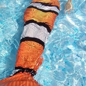 Clown fish mermaid tail under water. Mini Mermaid Tails